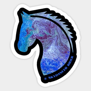 Skydancer Rider Blue Stallion Horse Silhouette Design Sticker